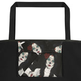 Catrina Dia de los Muertos (Day of the Dead) tote beach bag inside pocket by Pilar Grother