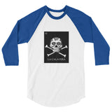 La Calavera Loteria B&W Womens 3/4 sleeve baseball shirt