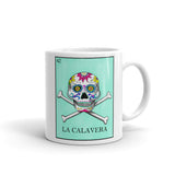 La Calavera Loteria Teal Mug