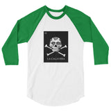 La Calavera Loteria B&W Womens 3/4 sleeve baseball shirt