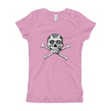 La Calavera Loteria B&W Plain Girl's T-Shirt