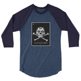 La Calavera Loteria B&W Womens 3/4 sleeve baseball shirt