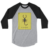 El Alacran Loteria 3/4 sleeve baseball shirt