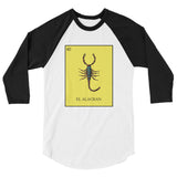 El Alacran Loteria 3/4 sleeve baseball shirt