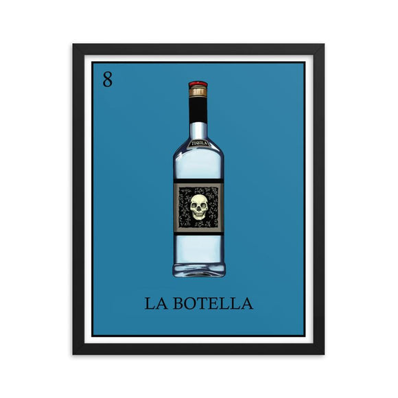 La Botella tequila bottle Loteria Day of the dead dia de los muertos calavera skull by Pilar Grother