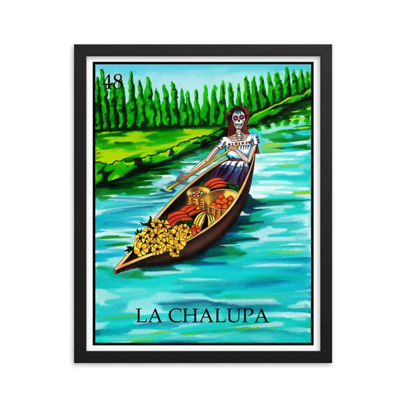 La Chalupa Loteria Day of the dead dia de los muertos framed print by Pilar grother