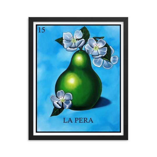 La Pera Loteria framed print by Pilar Grother