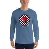 Rosa Dripping Checker Board Men's Long Sleeve T-Shirt