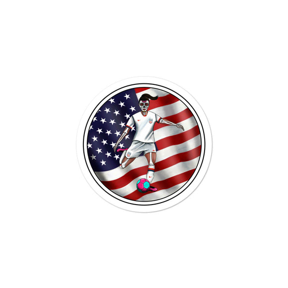 La Futbolista Loteria USA Women's Soccer Sticker by Pilar Grother 