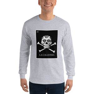 La Calavera Loteria B&W Mens Long Sleeve T-Shirt