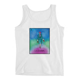 La Dama  loteria day of the dead women's white tank by pilar grother