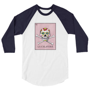 La Calavera Loteria Women's 3/4 sleeve baseball shirt