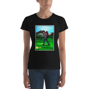 El Senderista (Hiker) Loteria Women's t-shirt