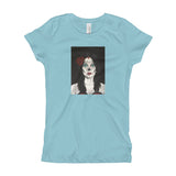 Catrina Dia de los Muertos (Day of the Dead) girl's cancun blue t-shirt by Pilar Grother