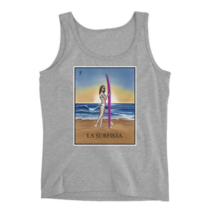 La surfista surfer girl gray tank by pilar grother