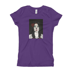 Catrina Dia de los Muertos (Day of the Dead) girl's purple t-shirt by Pilar Grother