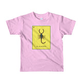 El Alacran -Scorpion Loteria kids pink T-shirt by Pilar Grother