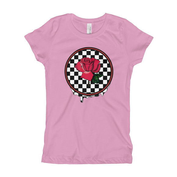Rosa Dripping Checker Board Girl's T-Shirt