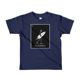 Navy Kids 2-6 yrs t-shirt Black and White El Surfista (Surfer) Loteria Day of the Dead by Pilar Grother