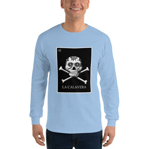 La Calavera Loteria B&W Mens Long Sleeve T-Shirt