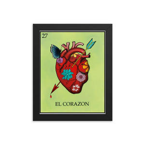 El Corazon Loteria Framed photo paper poster