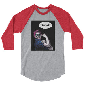 Rosie the Riveter Women's 3/4 sleeve baseball shirt
