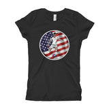 La Futbolista Loteria USA Soccer girl's t-shirt by Pilar Grother 