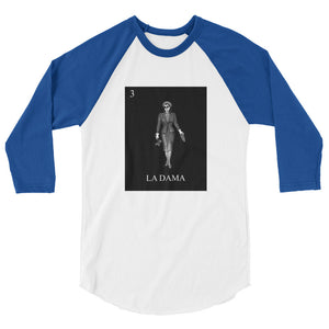 La Dama Loteria B&W Women's 3/4 sleeve raglan shirt
