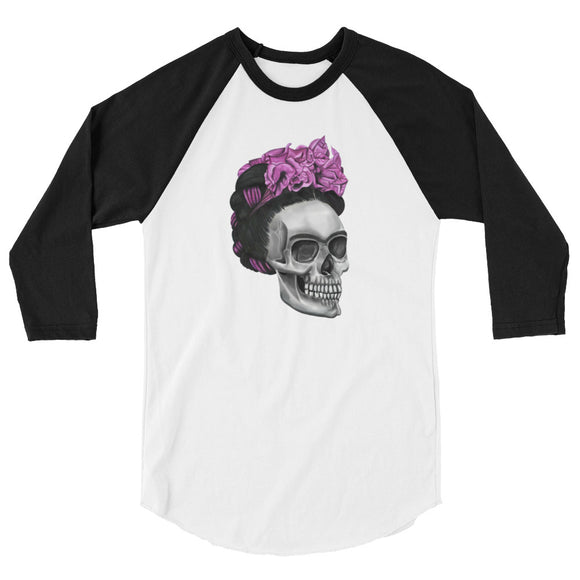 Frida Skull Women's 3/4 sleeve raglan shirt