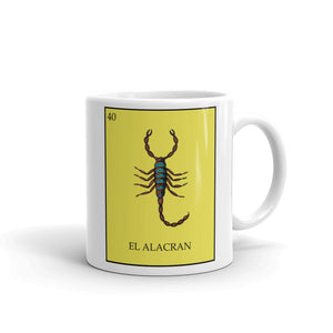 El Alacran  ( Scorpion) Loteria Day of the dead mug by Pilar Grother