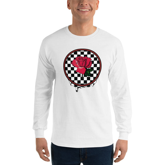 Rosa Dripping Checker Board Men's Long Sleeve T-Shirt