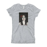 Catrina Dia de los Muertos (Day of the Dead) girl's gray t-shirt by Pilar Grother