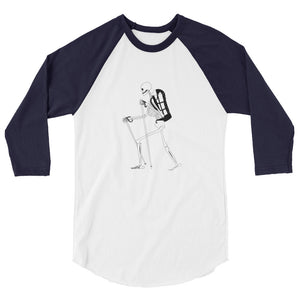 El Senderista (Hiker) Skeleton Women's 3/4 sleeve raglan shirt