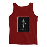 La Dama black & white women's red tank by pilar grother