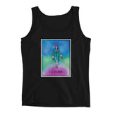 La Dama  loteria day of the dead women's black tank by pilar grother