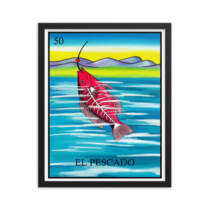 El Pescado Loteria Framed photo paper poster