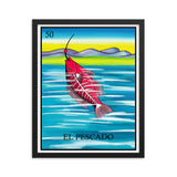 El Pescado Loteria Framed photo paper poster