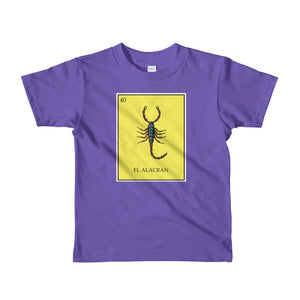 El Alacran -Scorpion Loteria kids purple T-shirt by Pilar Grother