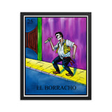 El Borracho Loteria Framed photo paper poster
