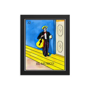 El Musico Loteria Framed photo paper poster